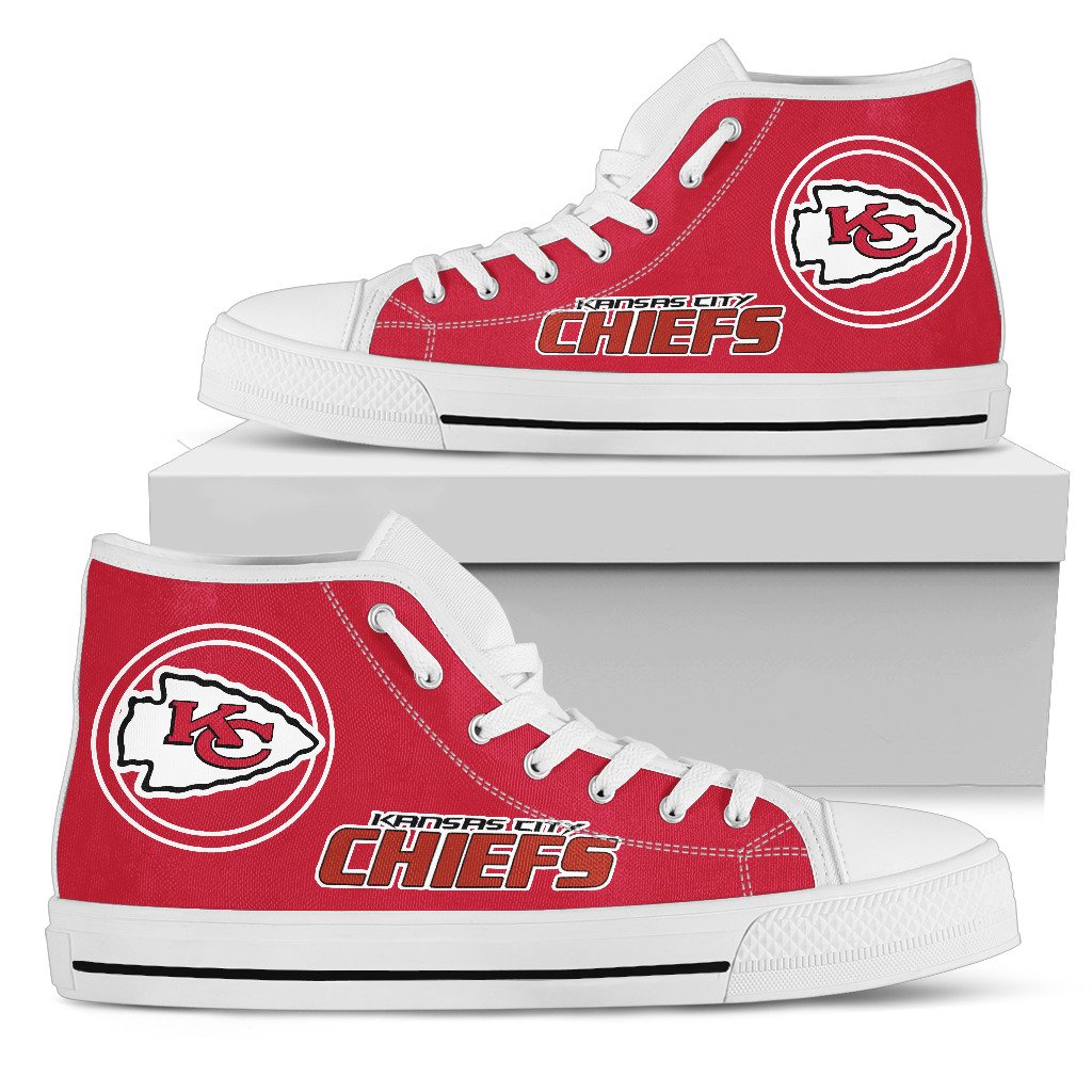 Women's NFL Kansas City Chiefs Repeat Print High Top Sneakers 007